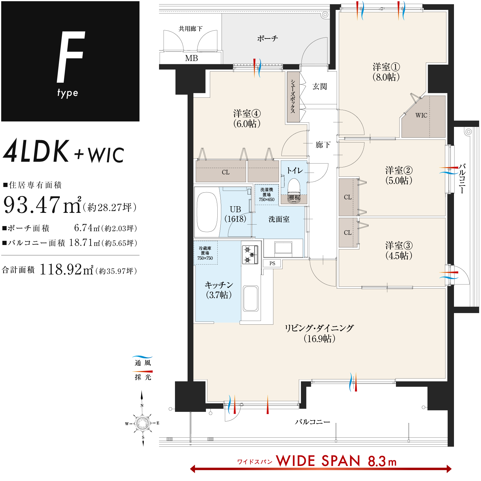 Fタイプ間取図3LDK