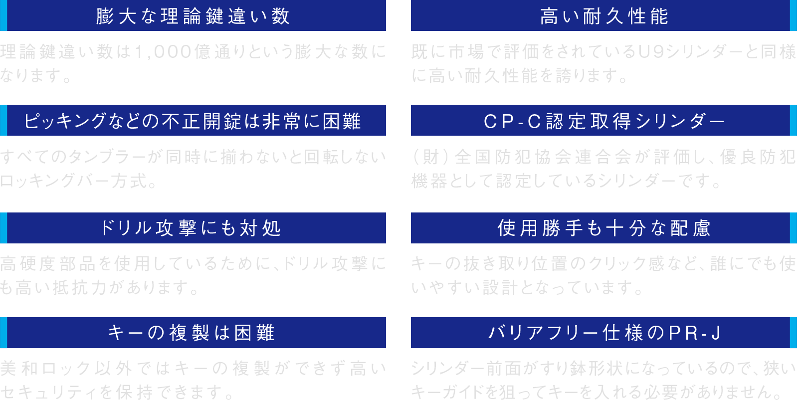 「プログレッシブシリンダー」を採用