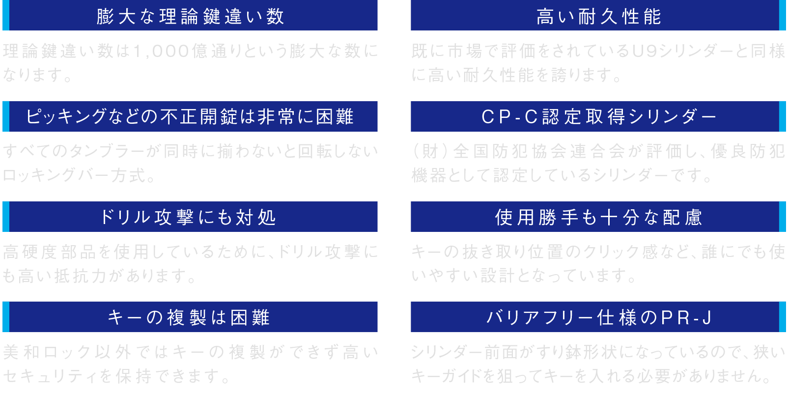 「プログレッシブシリンダー」を採用