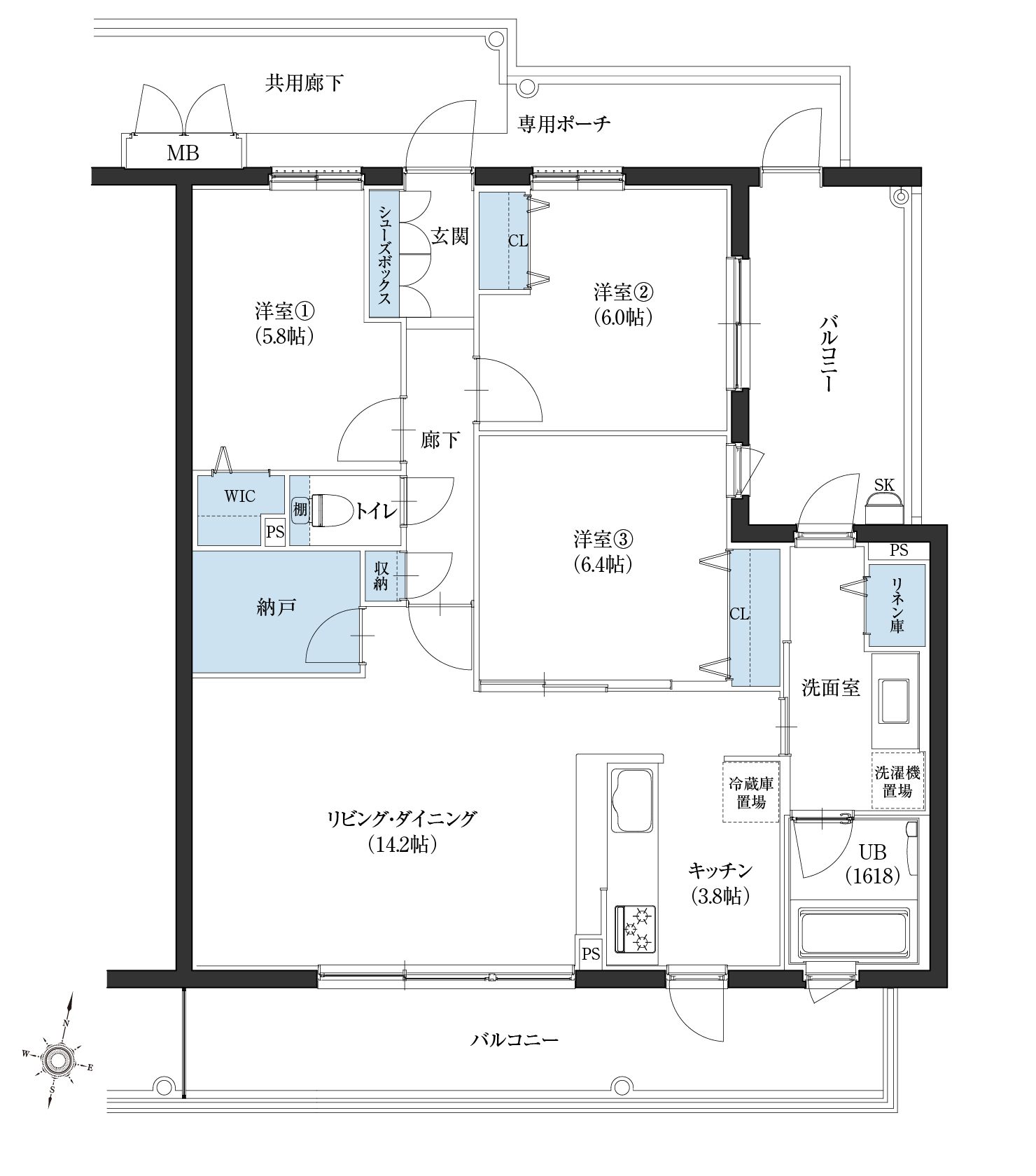 Hタイプ間取図2f