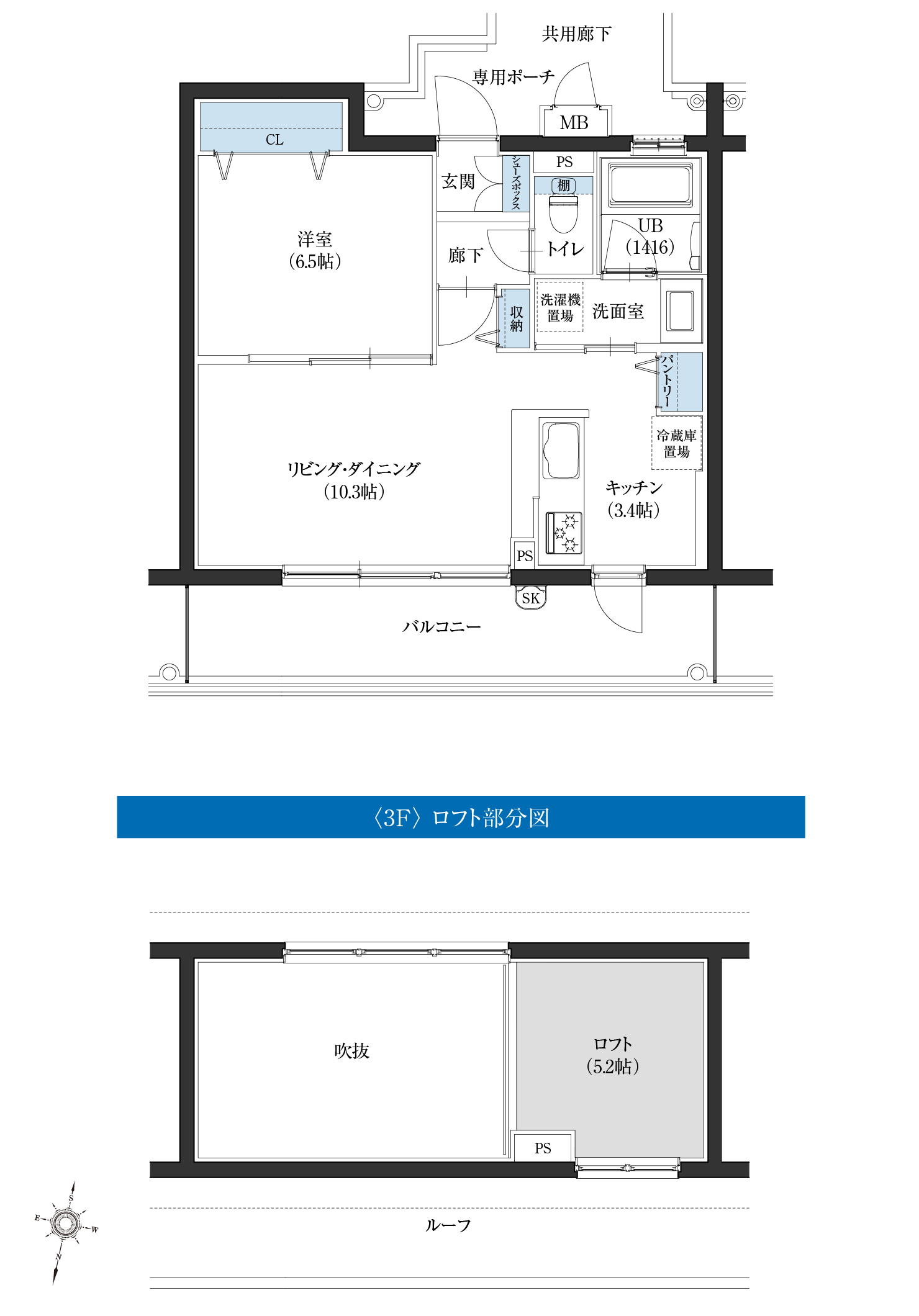 Kタイプ間取図3f