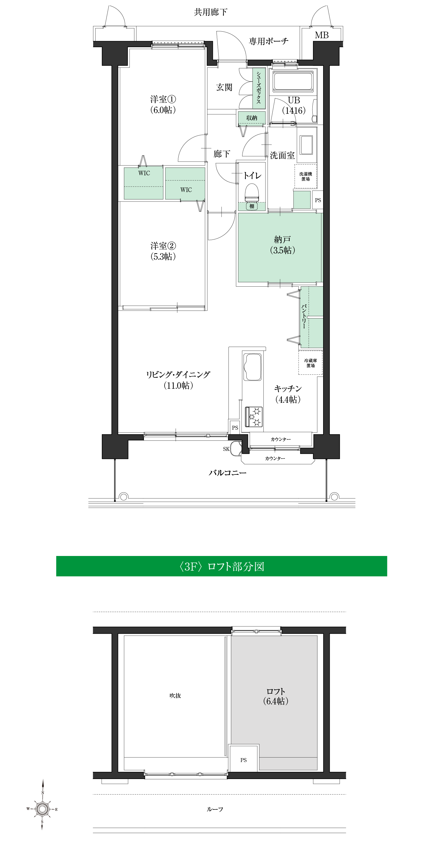 Bタイプ間取図3f