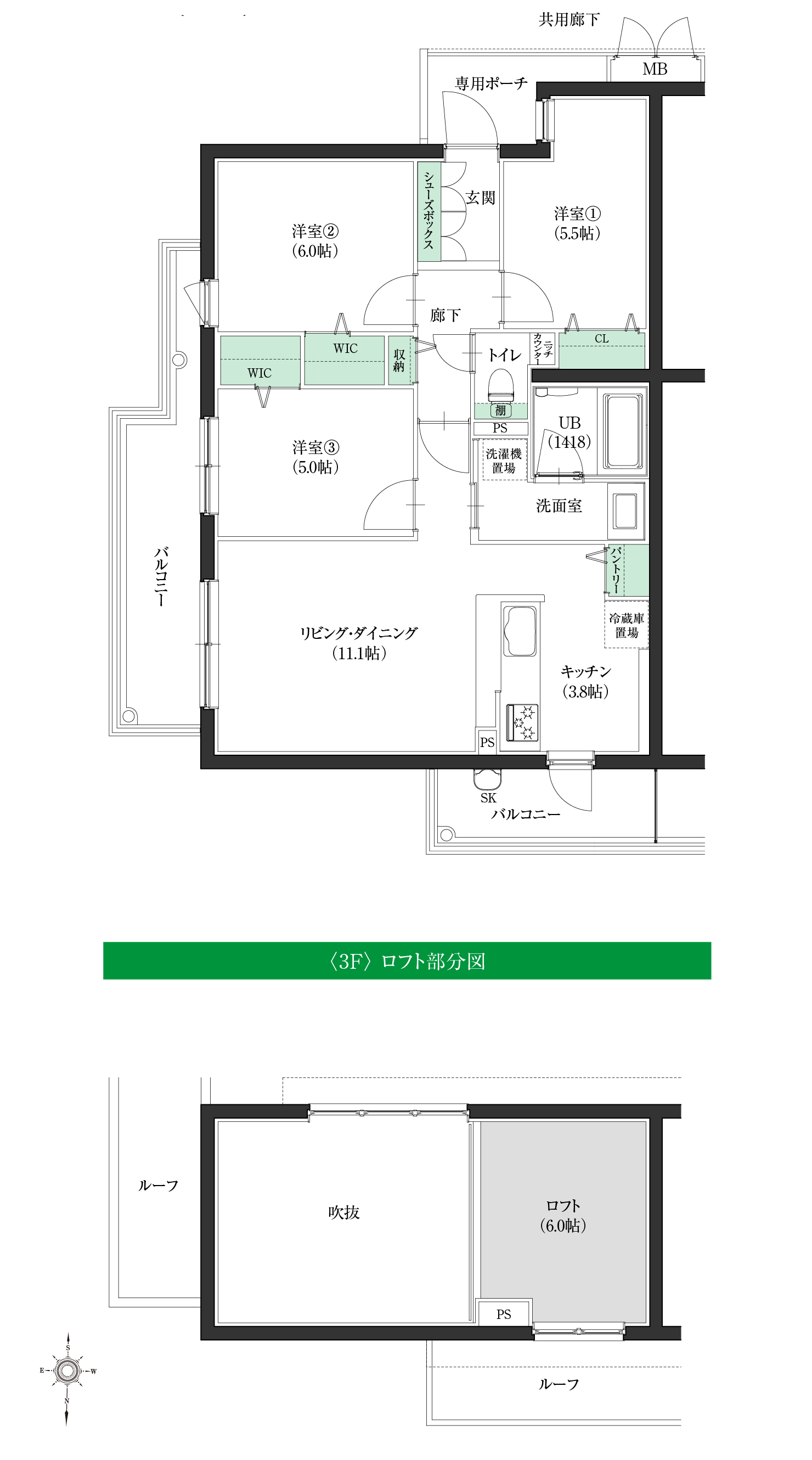 Kタイプ間取図3f